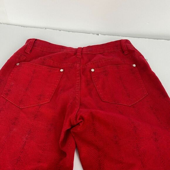 Lexi Jeans Womens Size 6 Straight Leg Red Stretch Cotton Blend Comfort Used - Picture 3 of 16